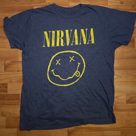 Nirvana Smiley Face Graphic T-shirt XL - Picture 1 of 4